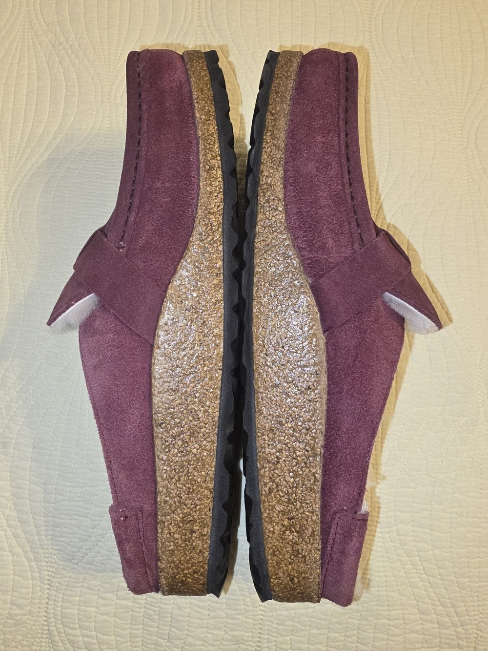 BWT Birkenstock Ladies Maroon Suede Mule Clogs with Buckle - Picture 4 of 8